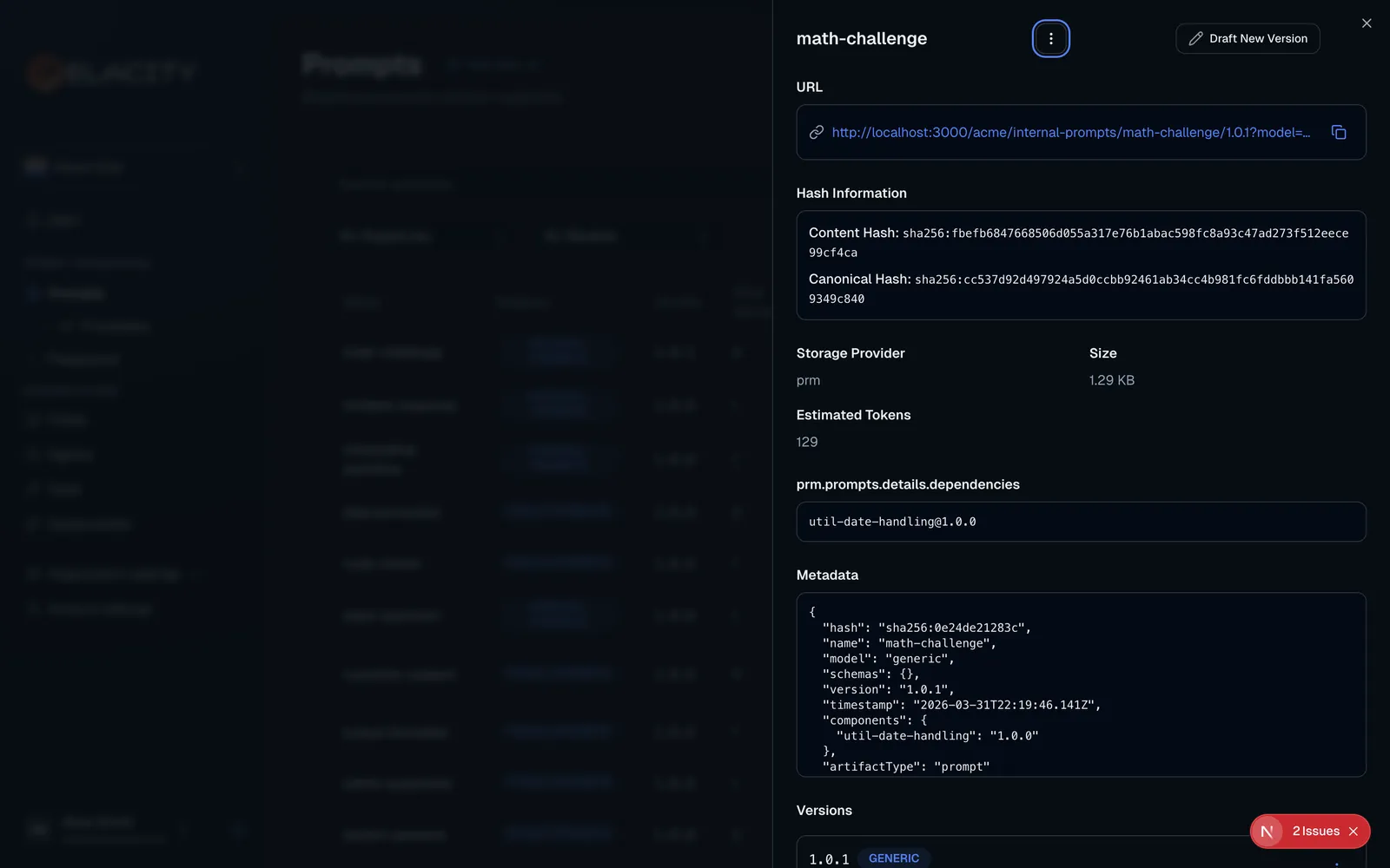 Publish a prompt to the registry