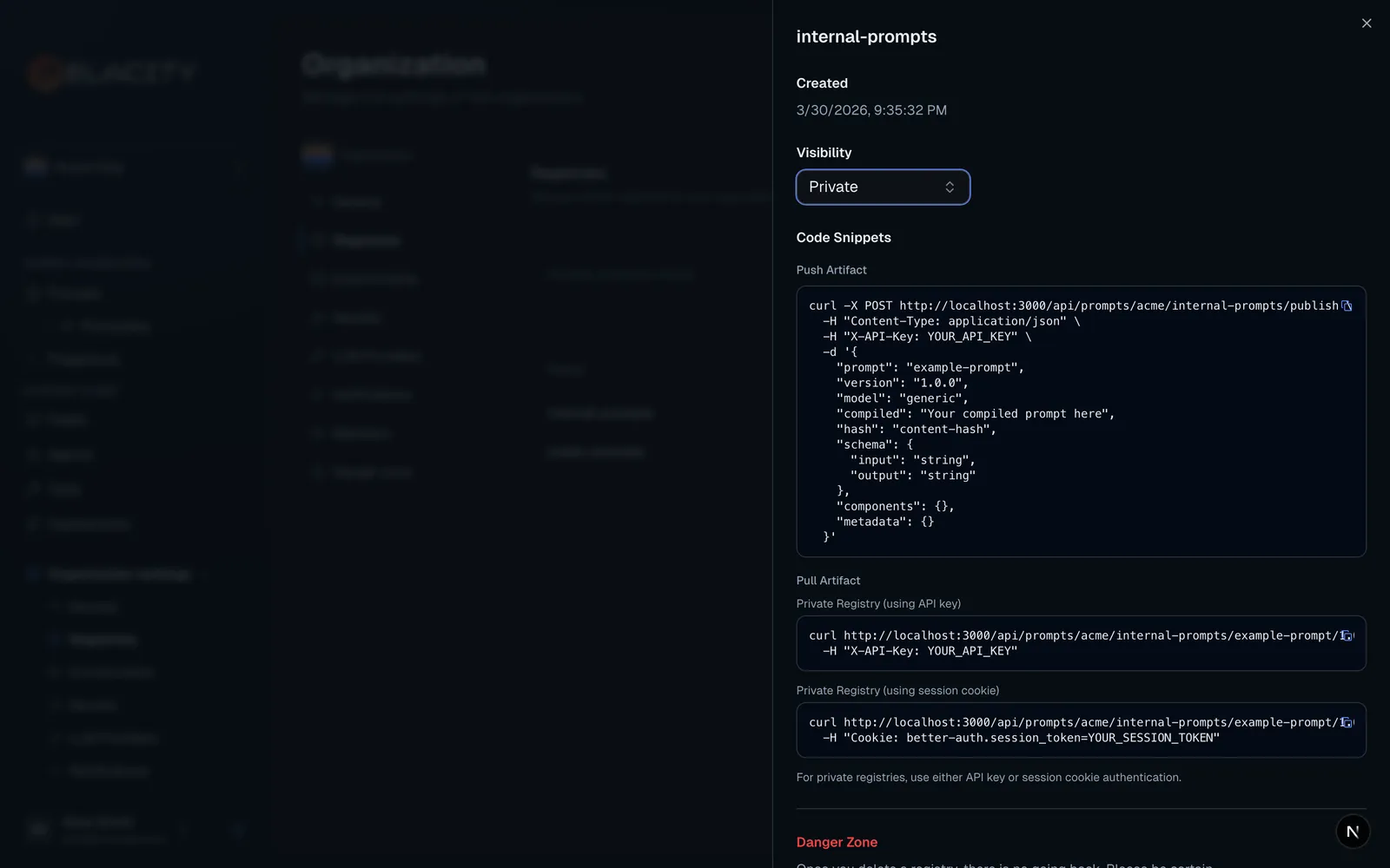 Create a new registry
